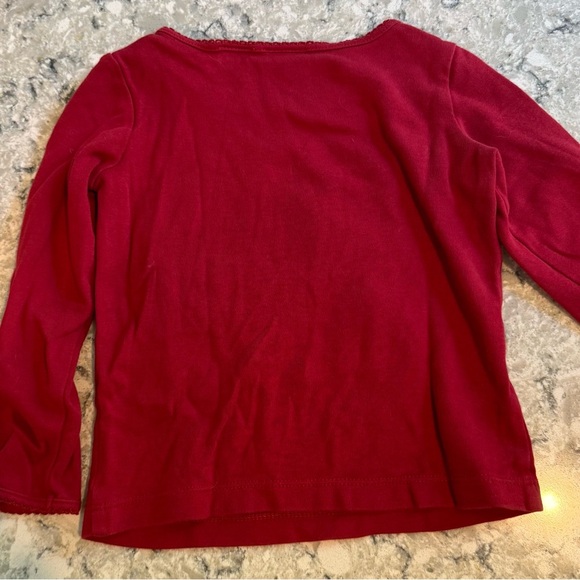 Talbots Red Long Sleeve Kids Tee with Sleigh and Bear Design Girls 2 XMAS - Picture 4 of 4